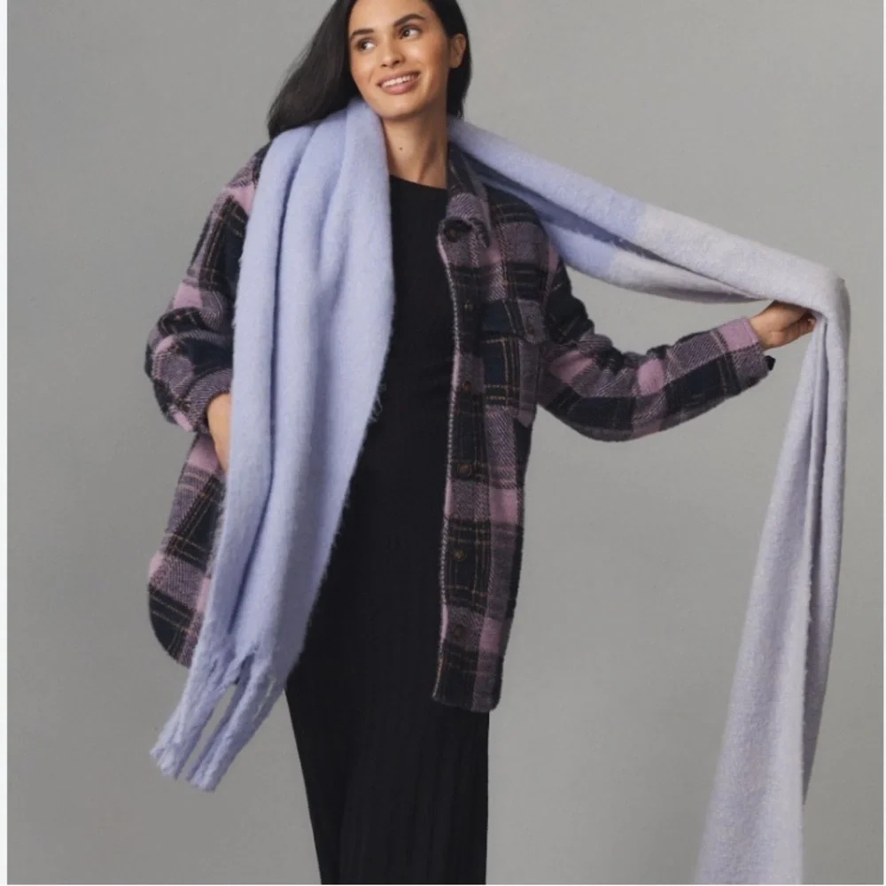 Anthropologie recycled 2 tone lilac scarf new without tags 120 inches